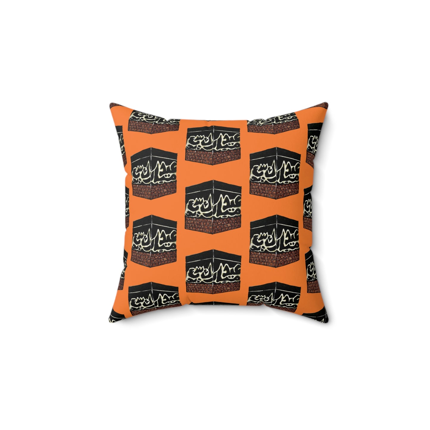 Artistic Square Pillow - Unique Black & Orange Design for Home Decor