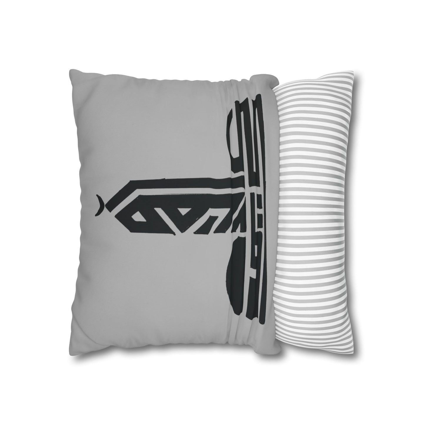 Elegant Square Poly Canvas Pillowcase with Modern Abstract Design