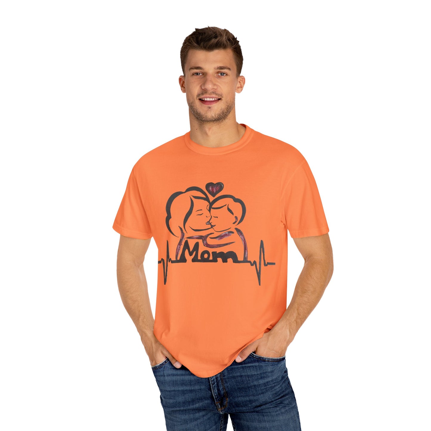 Heartfelt Mom T-Shirt | Cozy Unisex Garment-Dyed Tee, Perfect for Mother's Day, Family Gatherings, Gift for Moms, Love and Connection