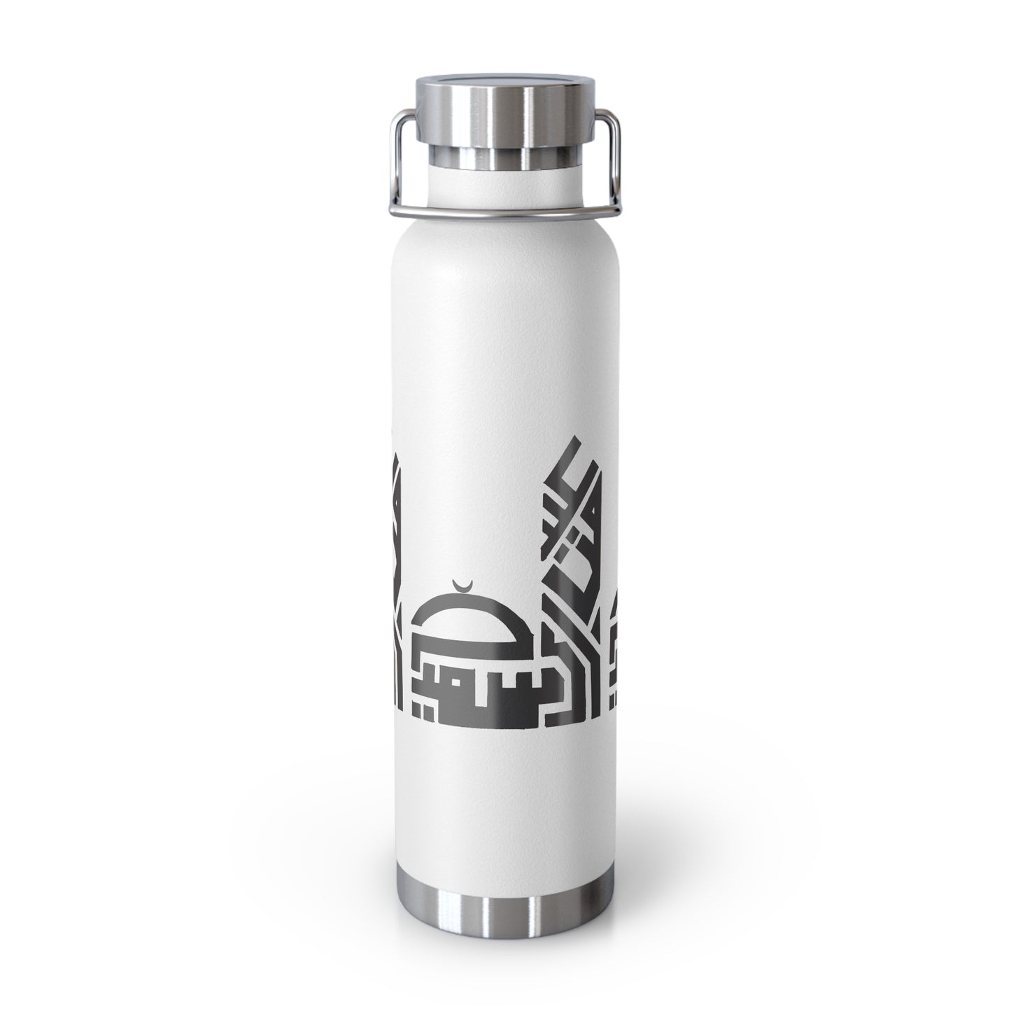 Artistic Copper Vacuum Insulated Bottle - 22oz Travel Flask with Mosque Design