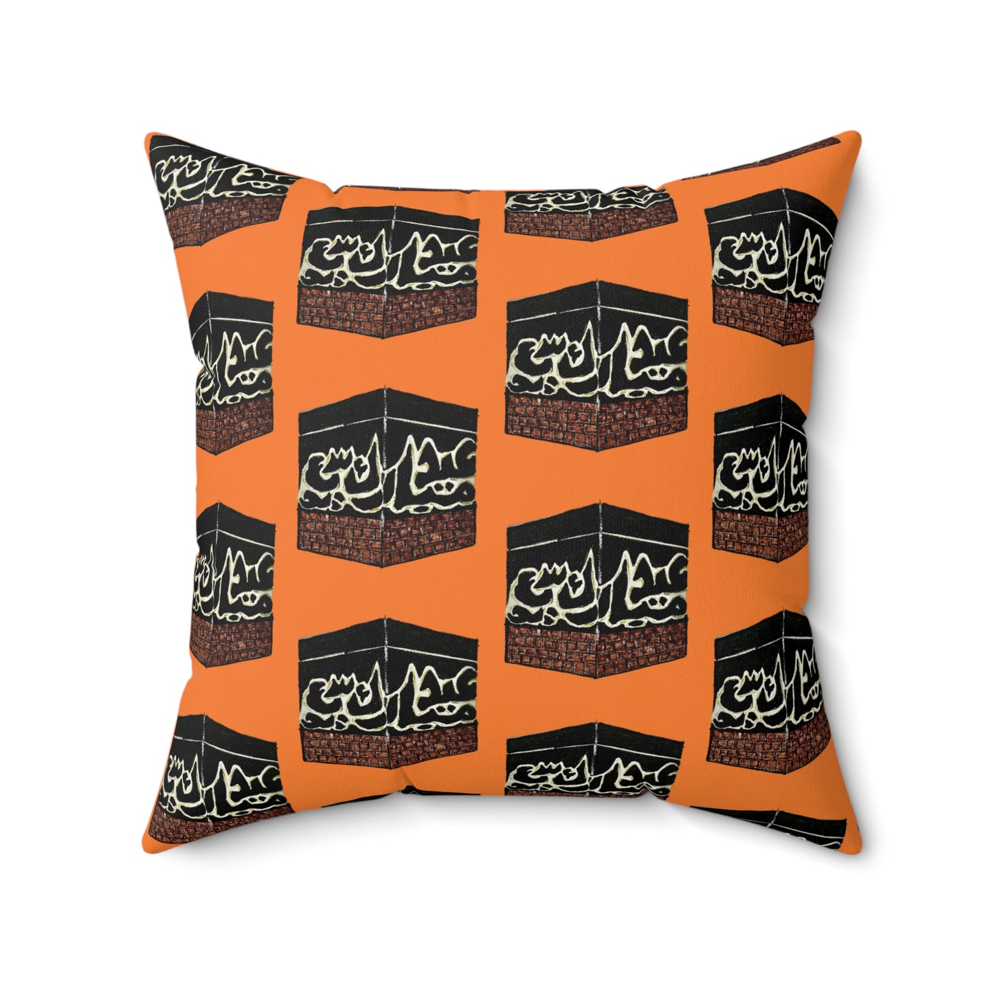 Artistic Square Pillow - Unique Black & Orange Design for Home Decor