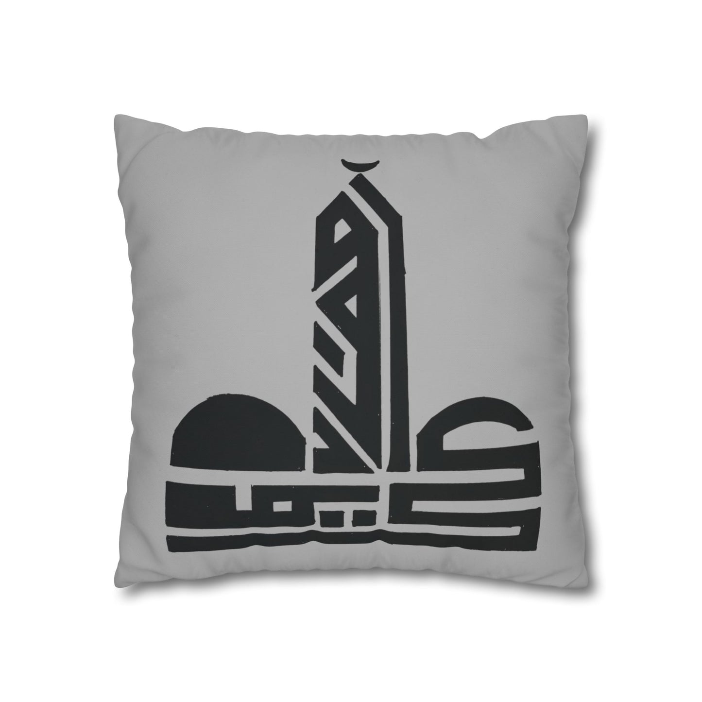 Elegant Square Poly Canvas Pillowcase with Modern Abstract Design