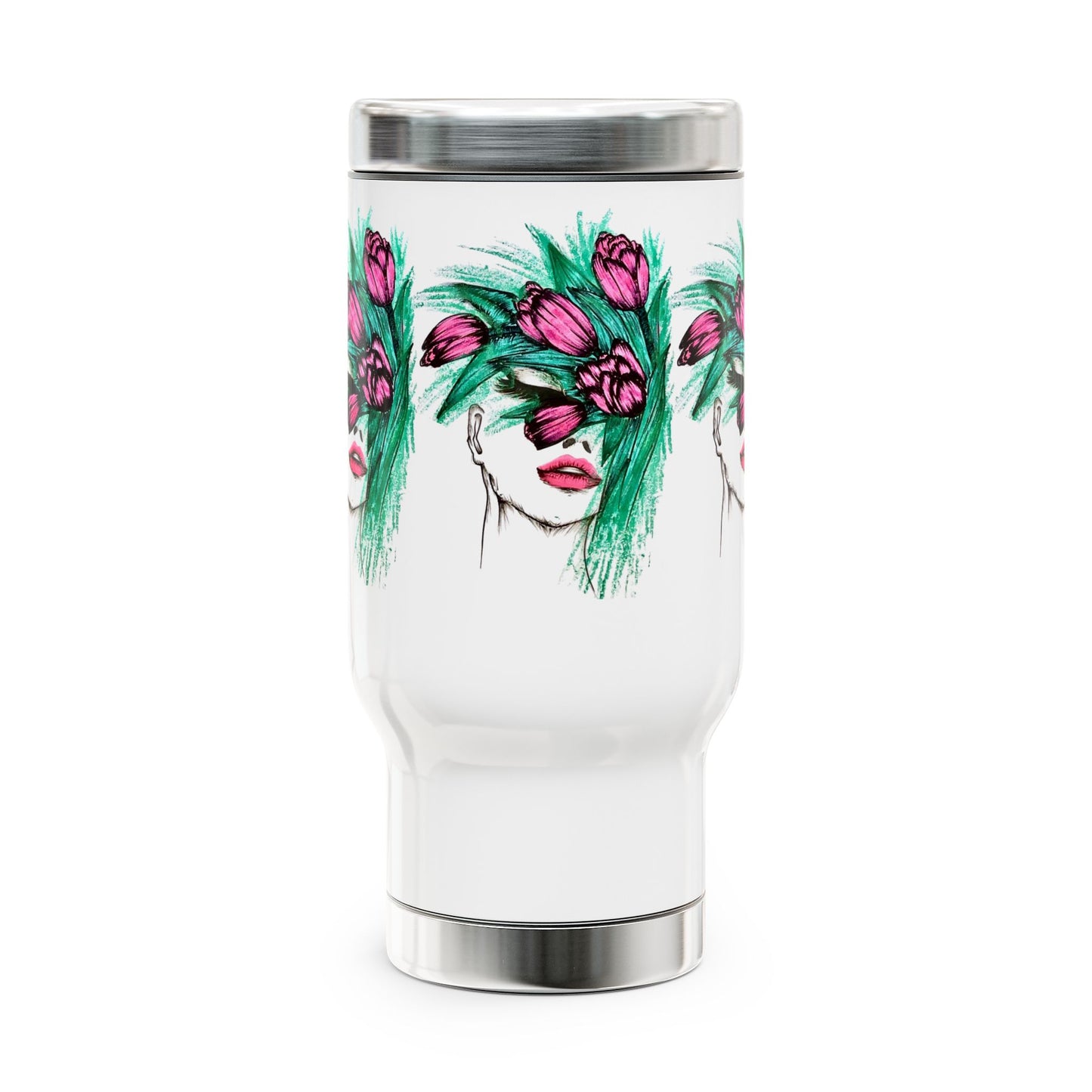 Stainless Steel Travel Mug with Handle, 14oz