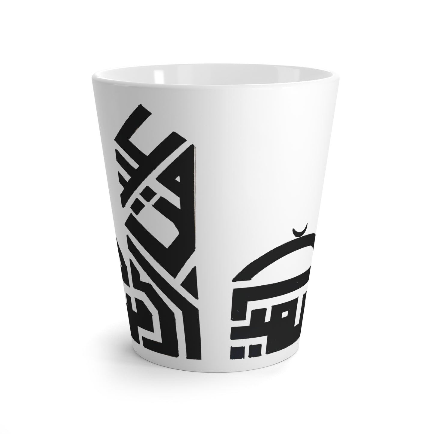Modern Arabic Style Latte Mug - Unique Black & White Design