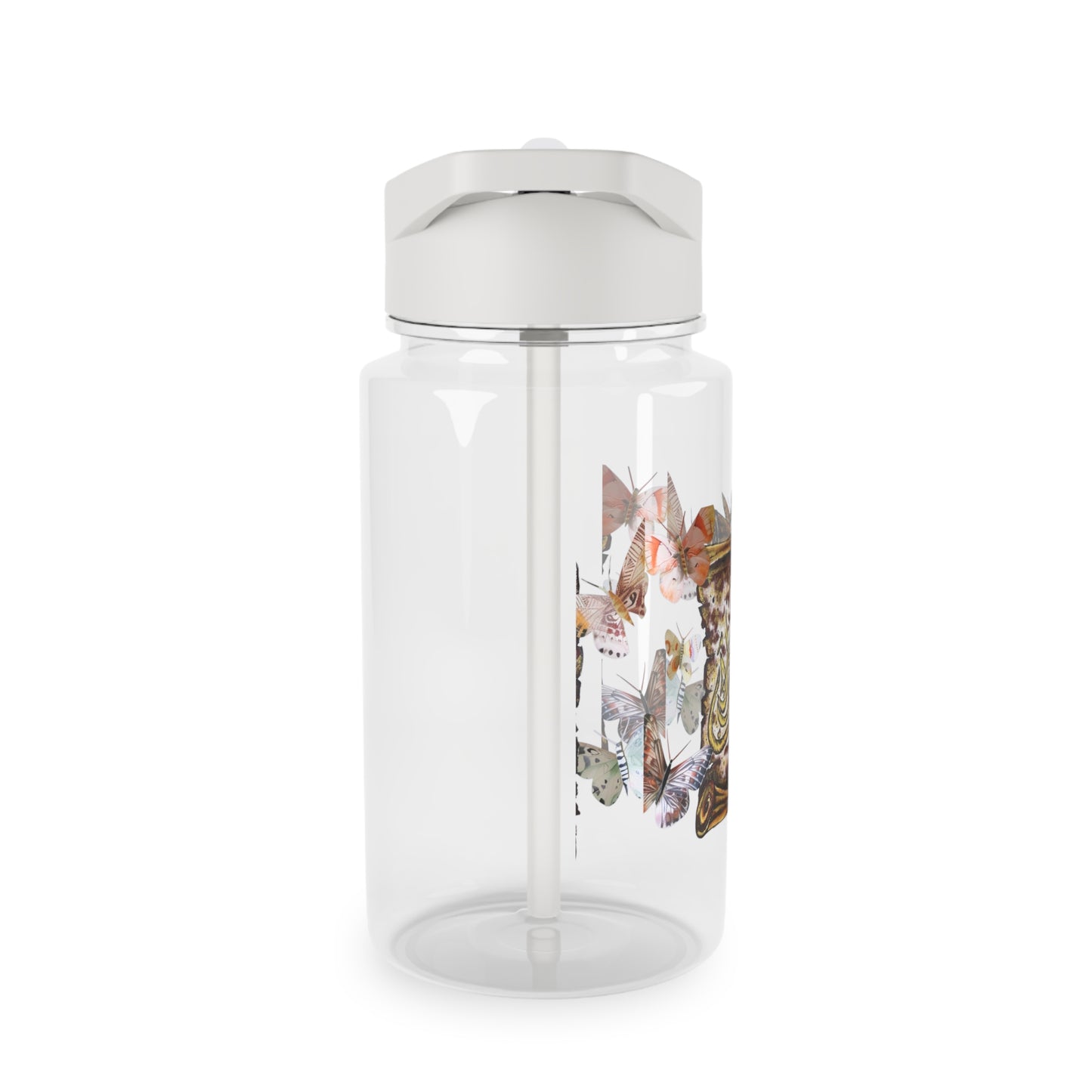 Butterfly Quran Scroll Tritan Water Bottle — Islamic Floral Calligraphy Design
