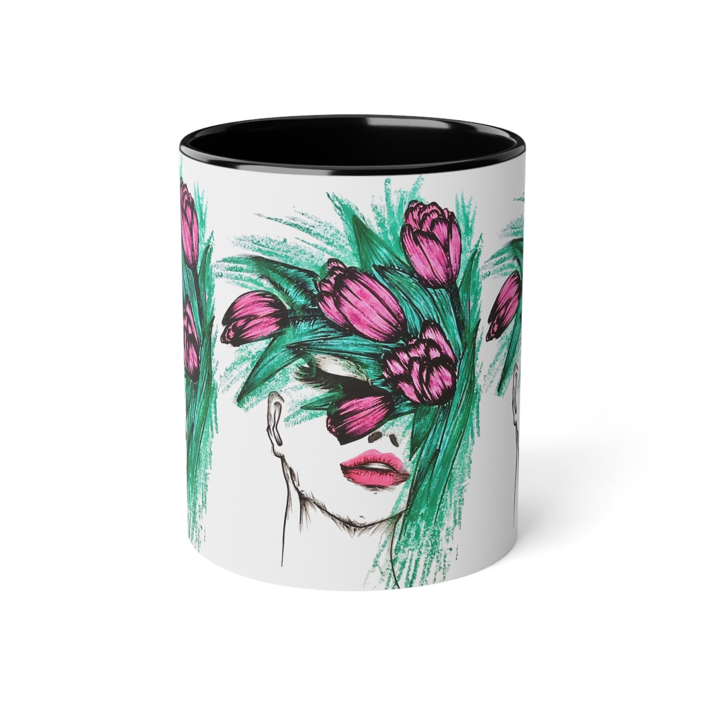 White Accent Mug, 11oz