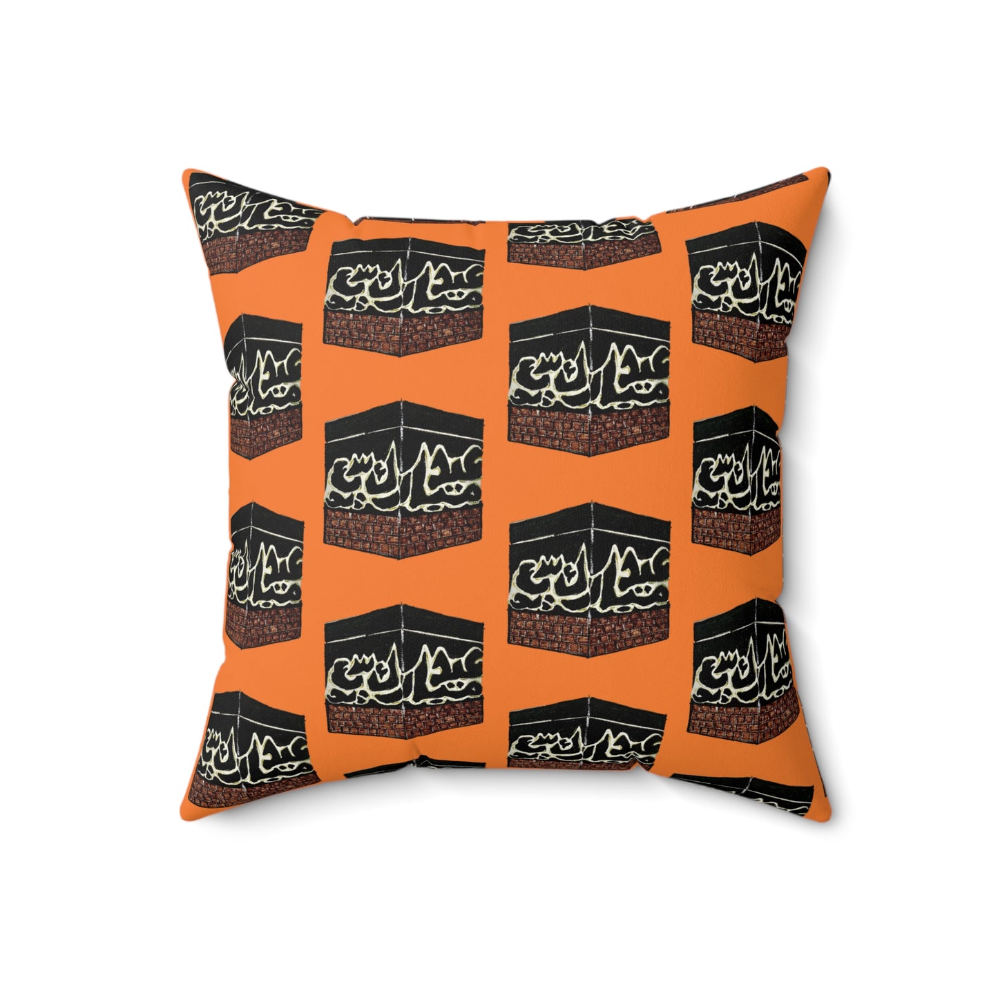 Artistic Square Pillow - Unique Black & Orange Design for Home Decor