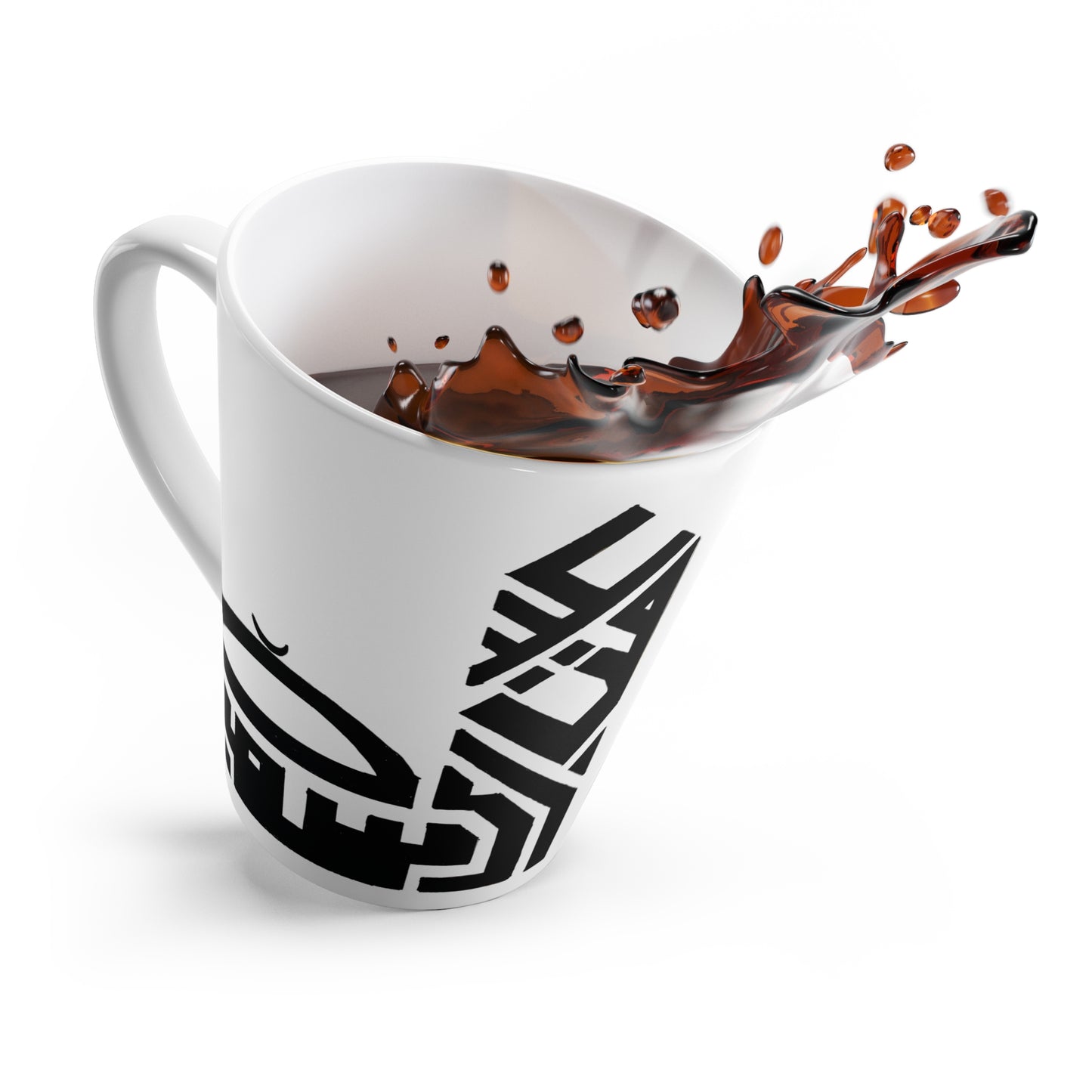 Modern Arabic Style Latte Mug - Unique Black & White Design