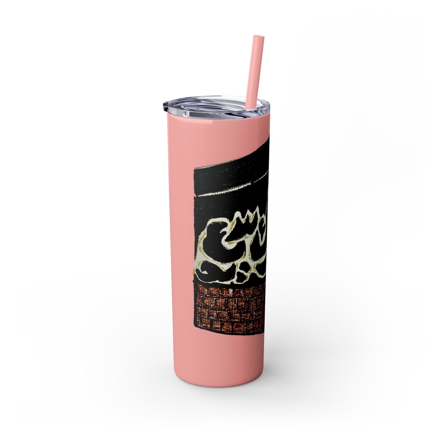 Islamic Skinny Tumbler with Straw - 20oz, Elegant Calligraphy Design