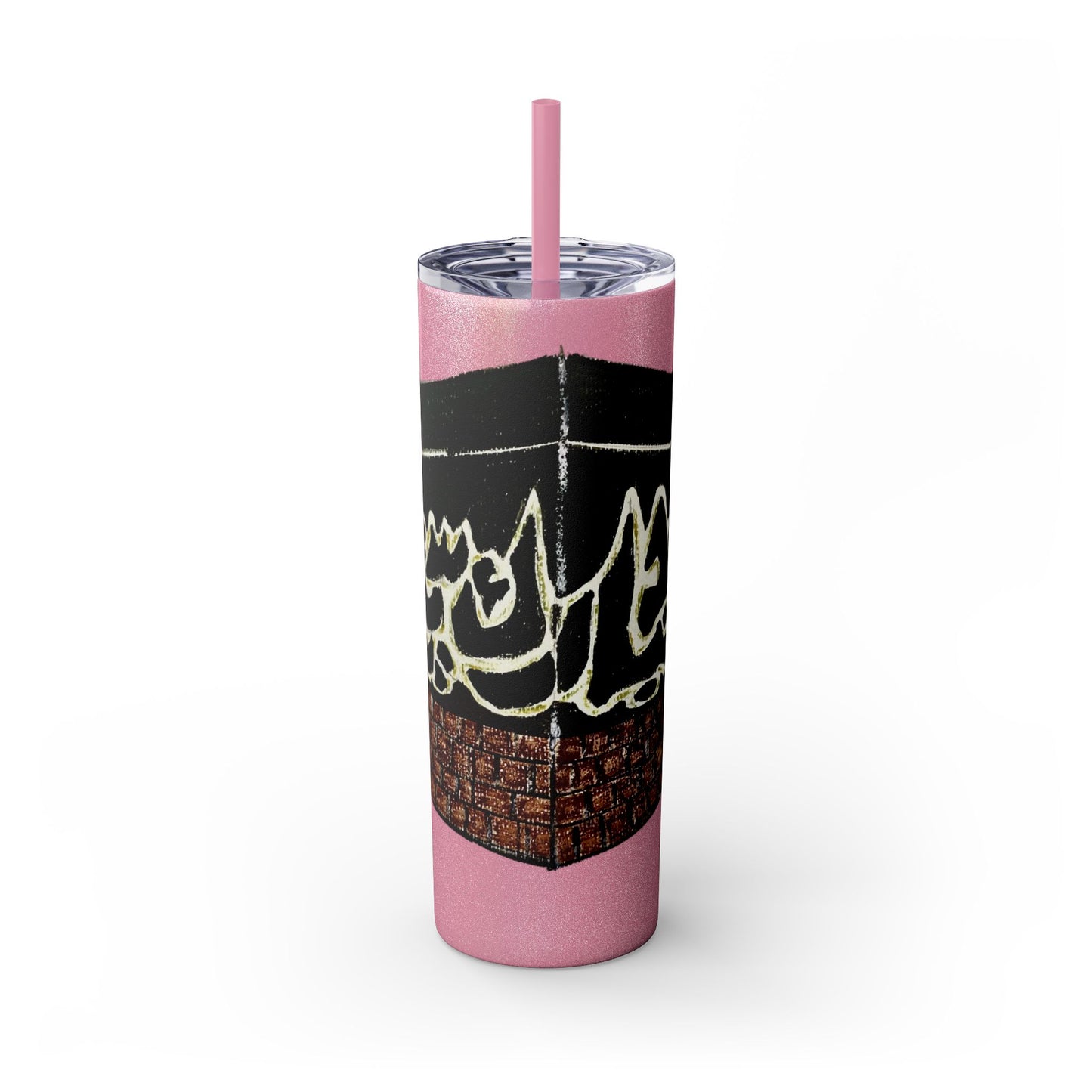 Islamic Skinny Tumbler with Straw - 20oz, Elegant Calligraphy Design