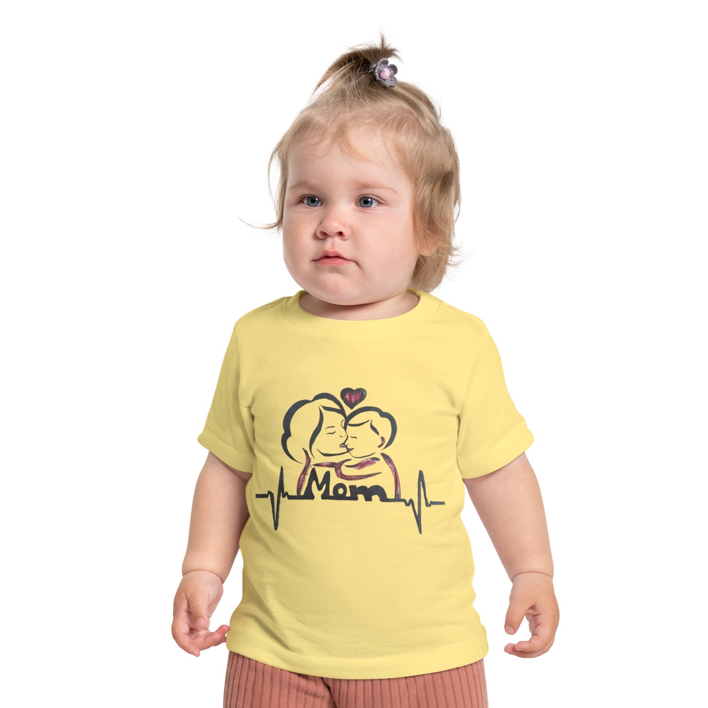 Mommy & Me Baby T-Shirt, Heartbeat Graphic Tee for New Moms, Gift for Mother's Day, Baby Shower, Cute Family Outfit