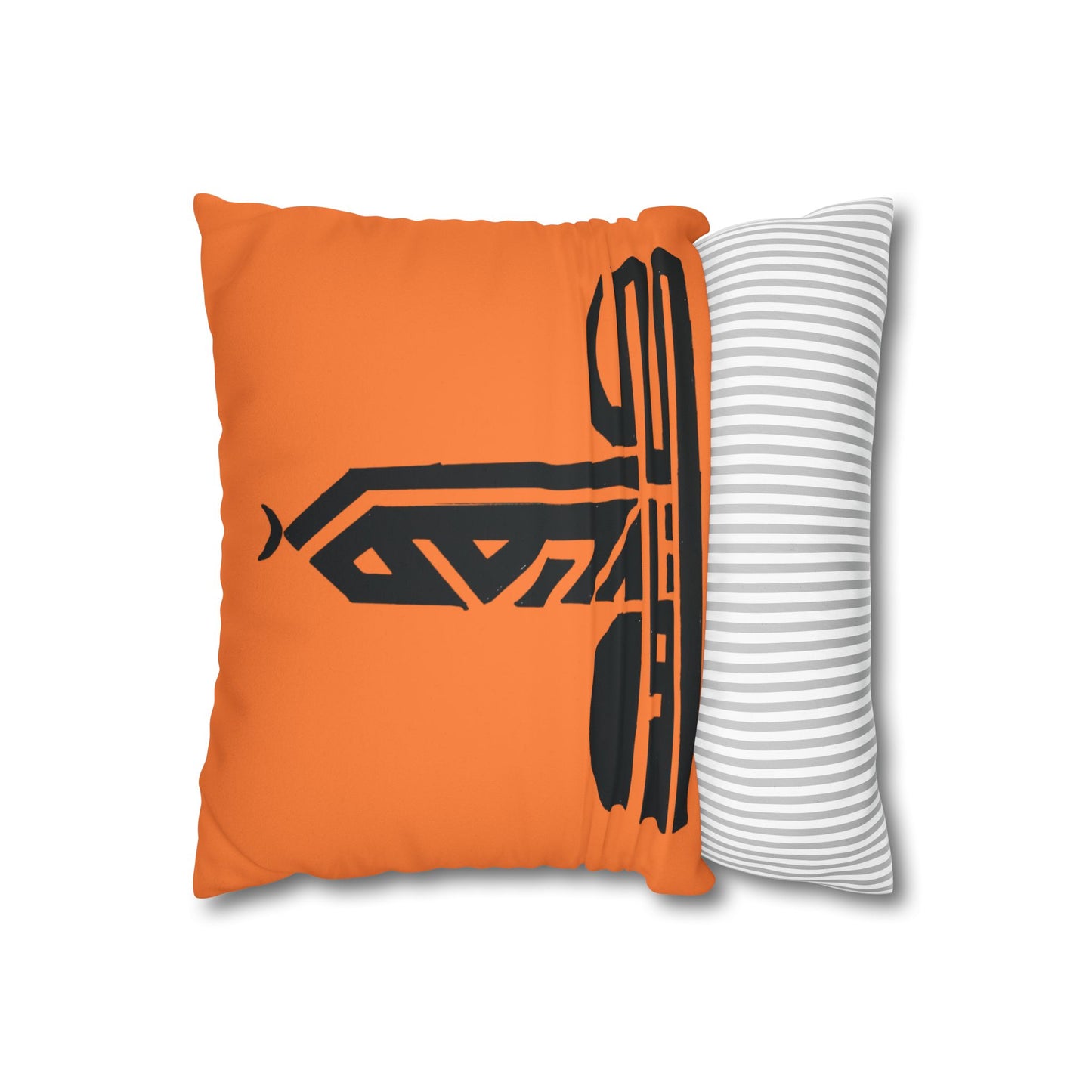 Modern Faux Suede Decorative Pillowcase with Bold Graphic Design
