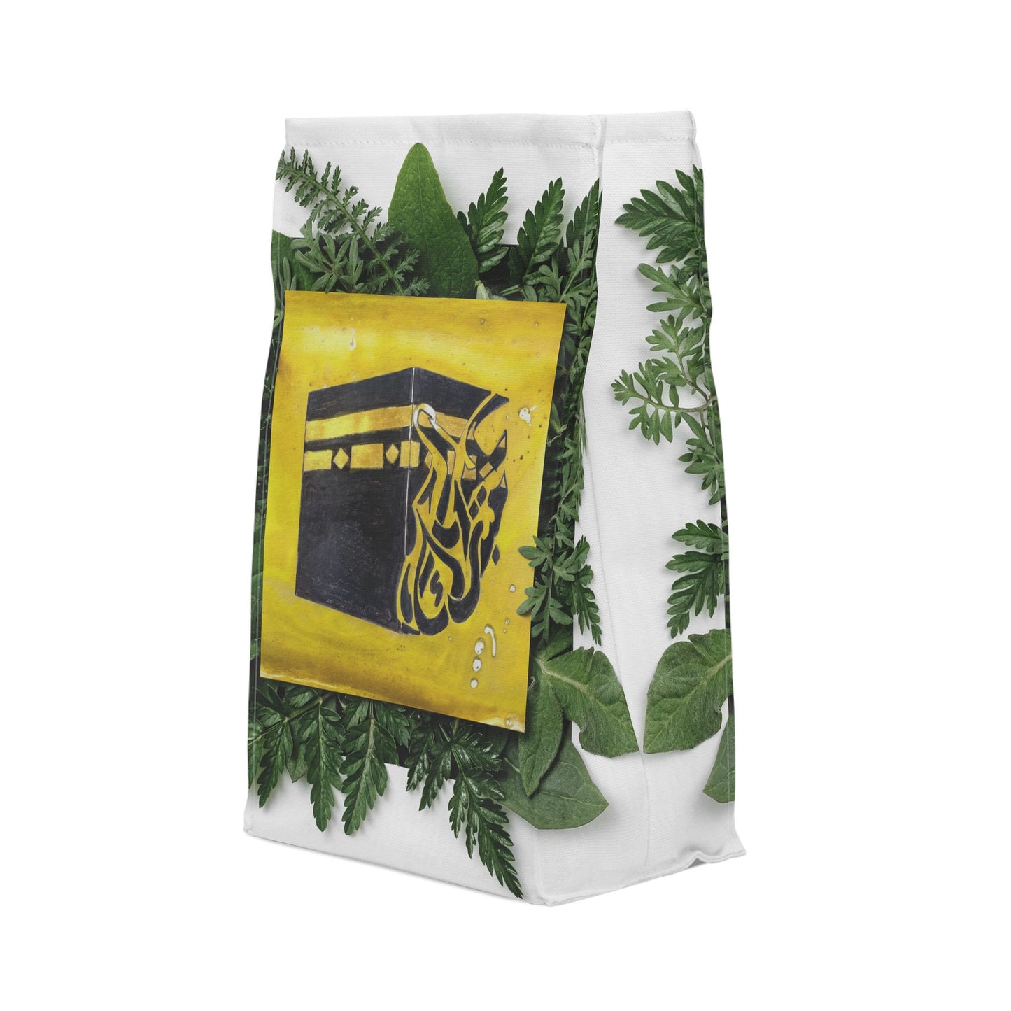 Kaaba Calligraphy Lunch Bag — Islamic Prayer Design Polyester Lunch Tote