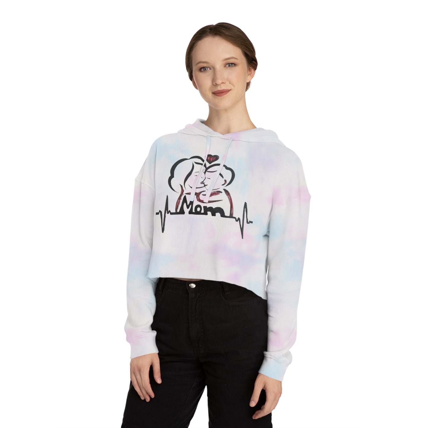 Mommy & Me Cropped Sweatshirt, Cozy Gift for Moms, Mother's Day Apparel, Heartbeat Design, Cute Weekend Wear