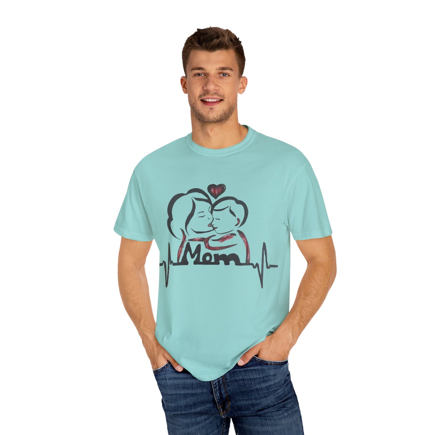 Heartfelt Mom T-Shirt | Cozy Unisex Garment-Dyed Tee, Perfect for Mother's Day, Family Gatherings, Gift for Moms, Love and Connection