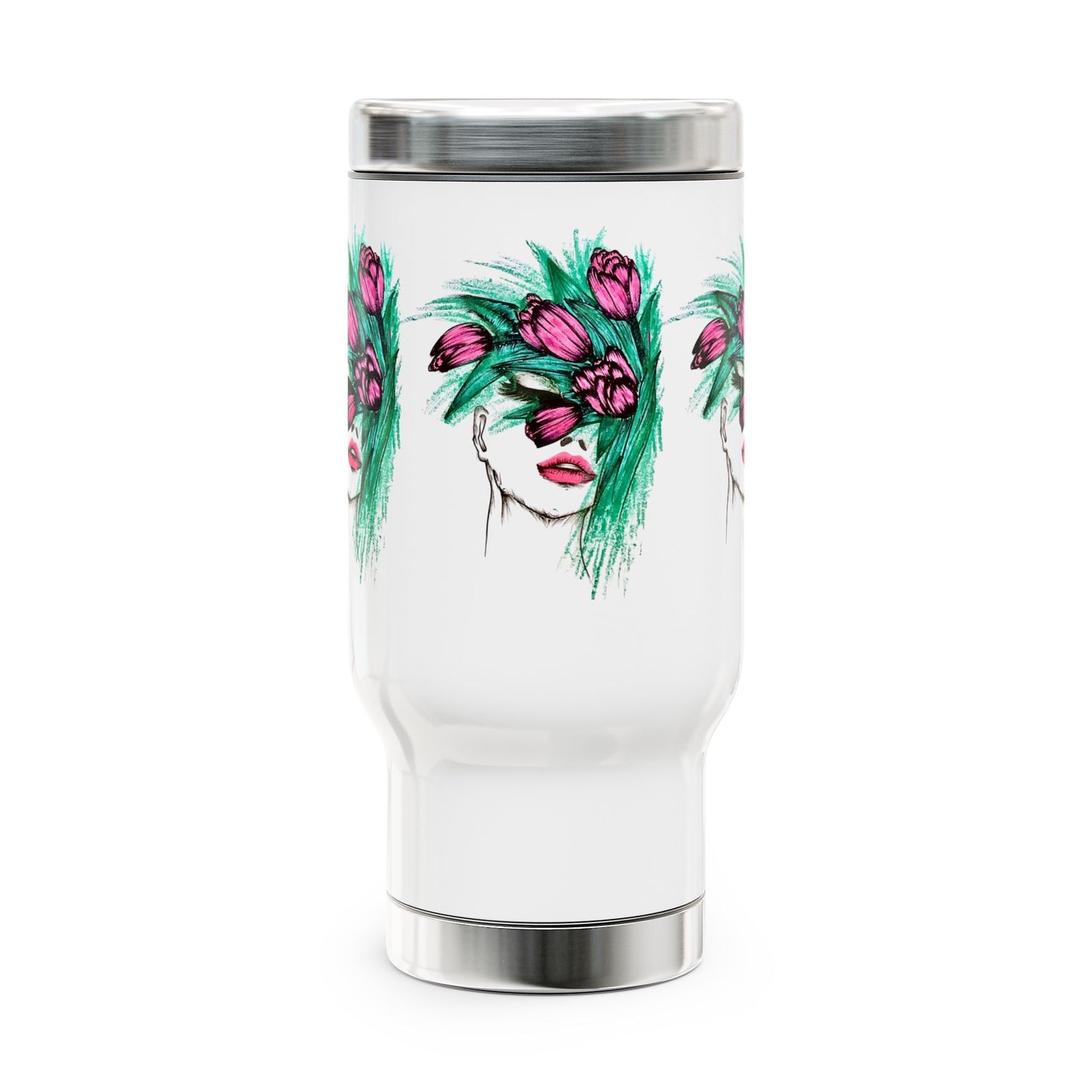 Stainless Steel Travel Mug with Handle, 14oz