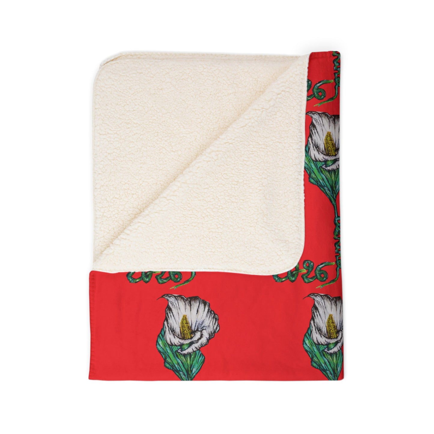 Cozy Floral Fleece Sherpa Blanket