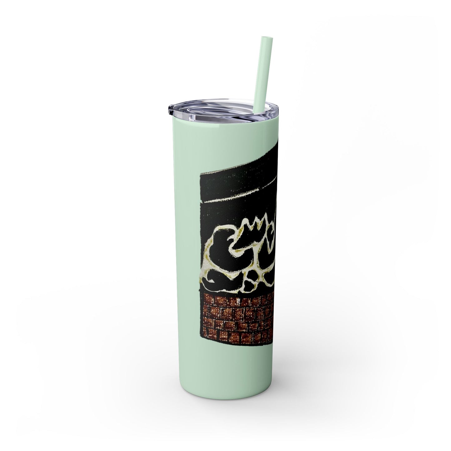 Islamic Skinny Tumbler with Straw - 20oz, Elegant Calligraphy Design