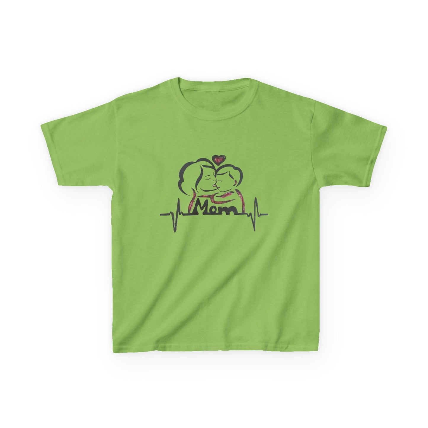 Mommy & Me Kids Tee, Heartbeat Graphic Shirt, Cute Gift for Kids, Mother's Day Tee, Family Matching Outfits, Kids Graphic Tee