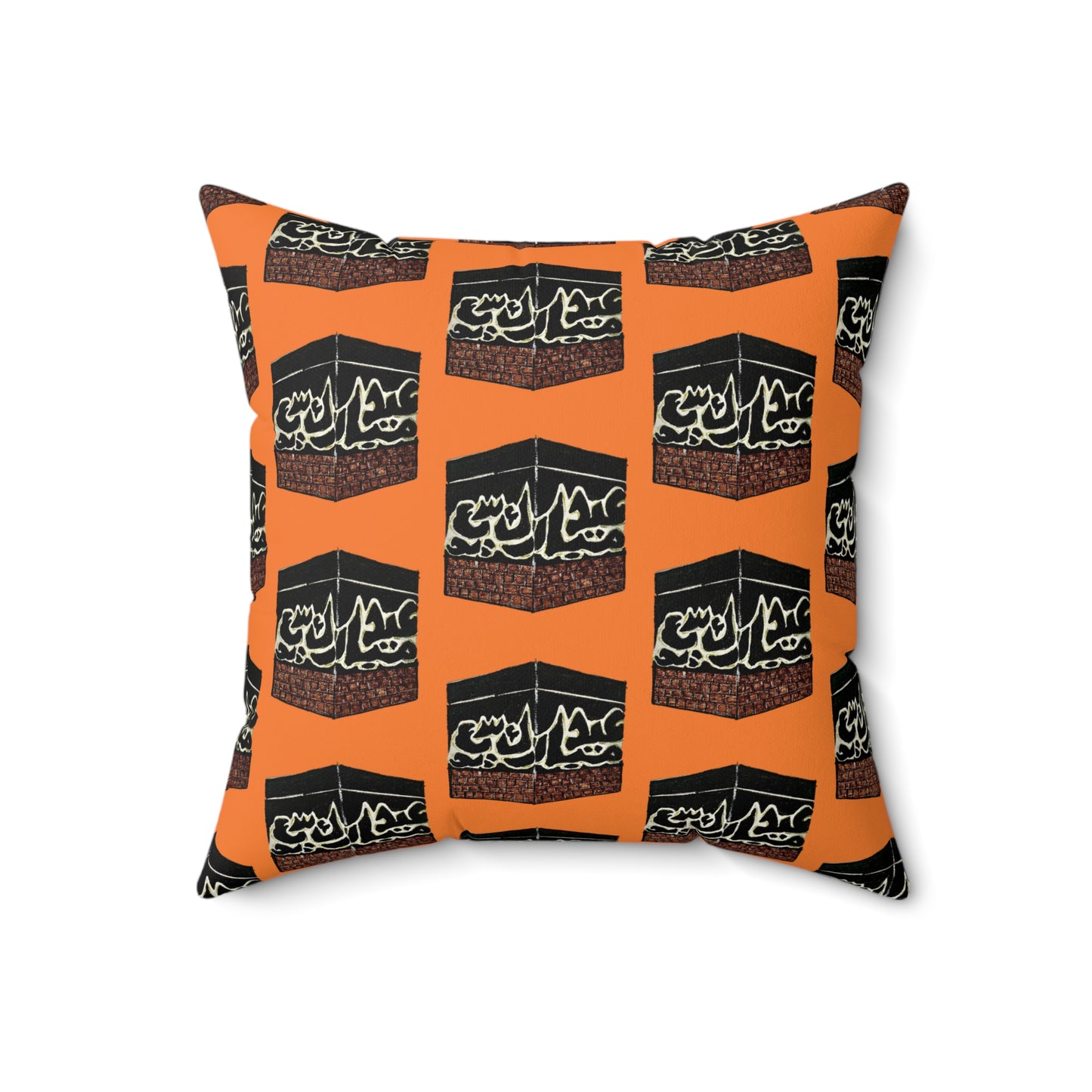Artistic Square Pillow - Unique Black & Orange Design for Home Decor
