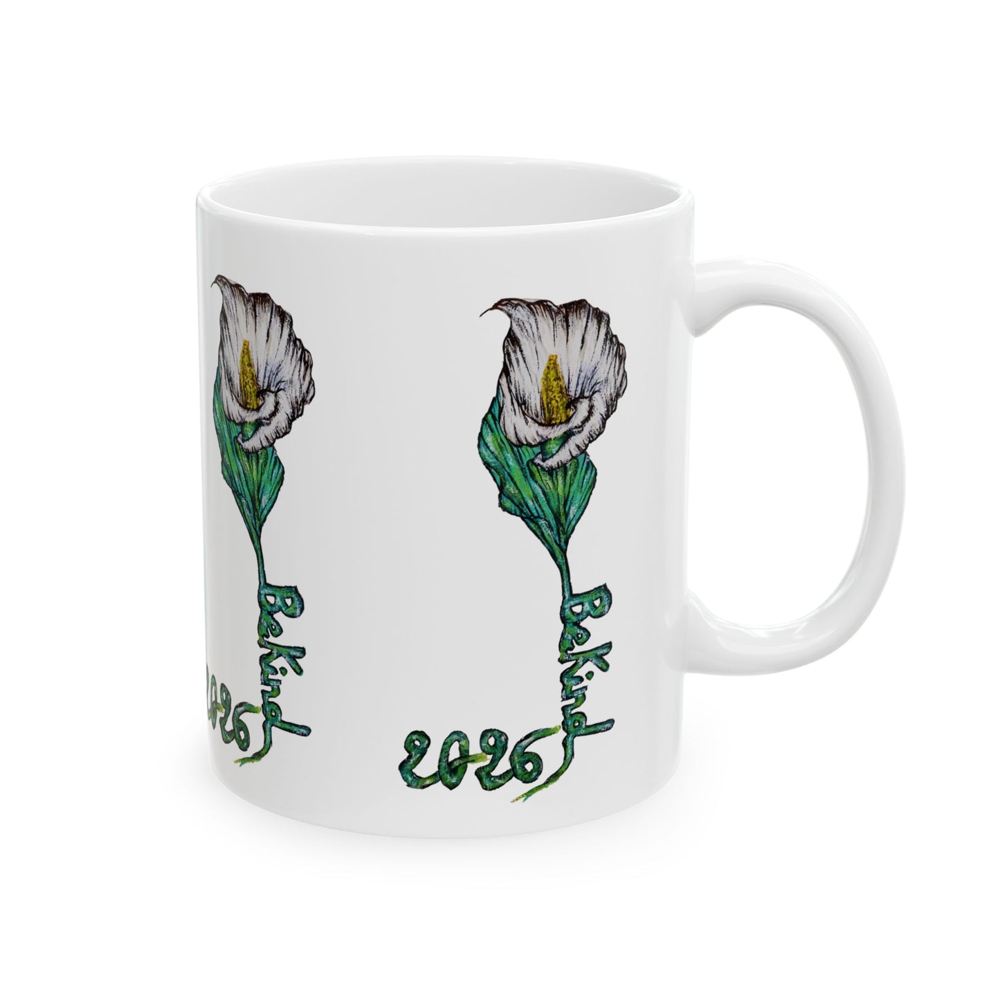 Be Kind Floral Ceramic Mug - Positive Vibes for Everyday Enjoyment