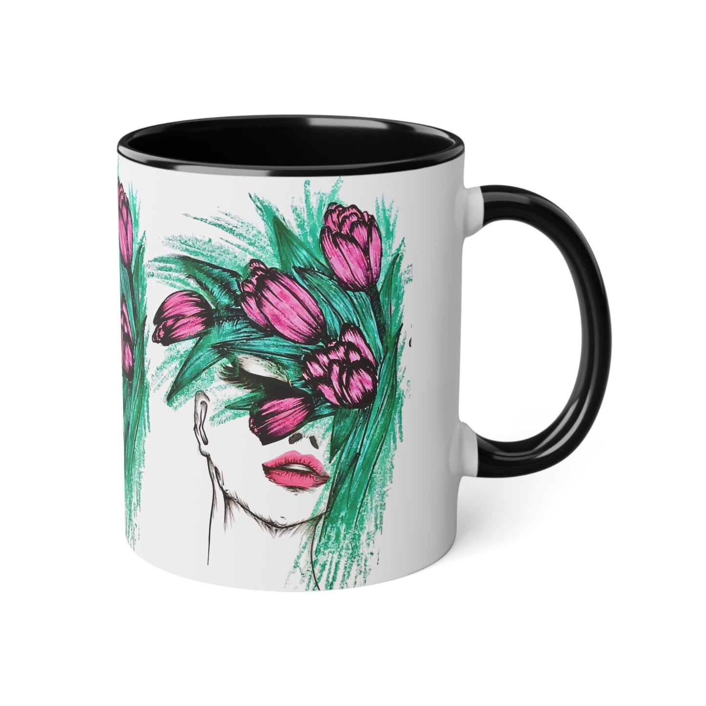 White Accent Mug, 11oz