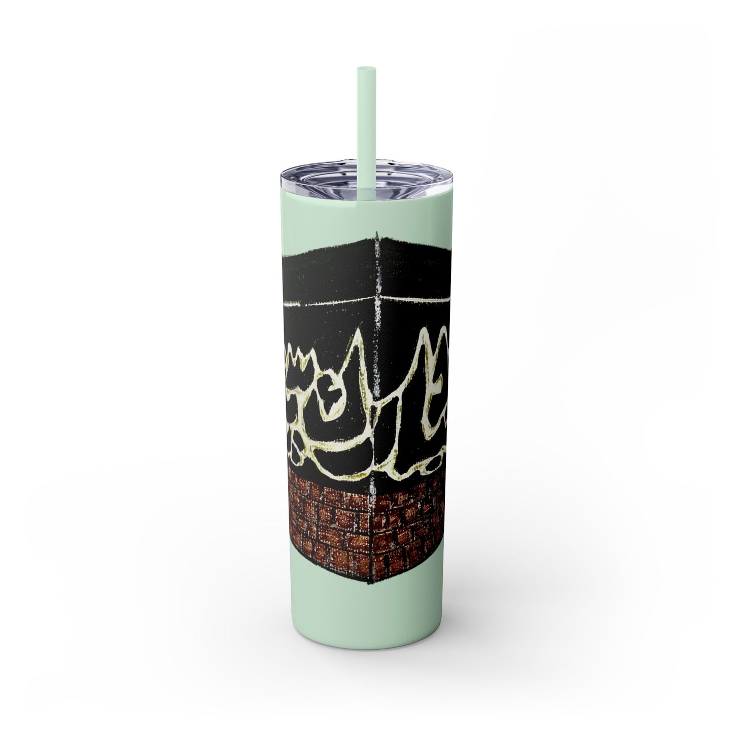 Islamic Skinny Tumbler with Straw - 20oz, Elegant Calligraphy Design
