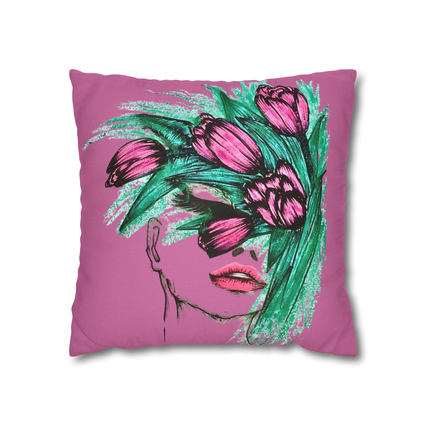 Spun Polyester Square Pillowcase