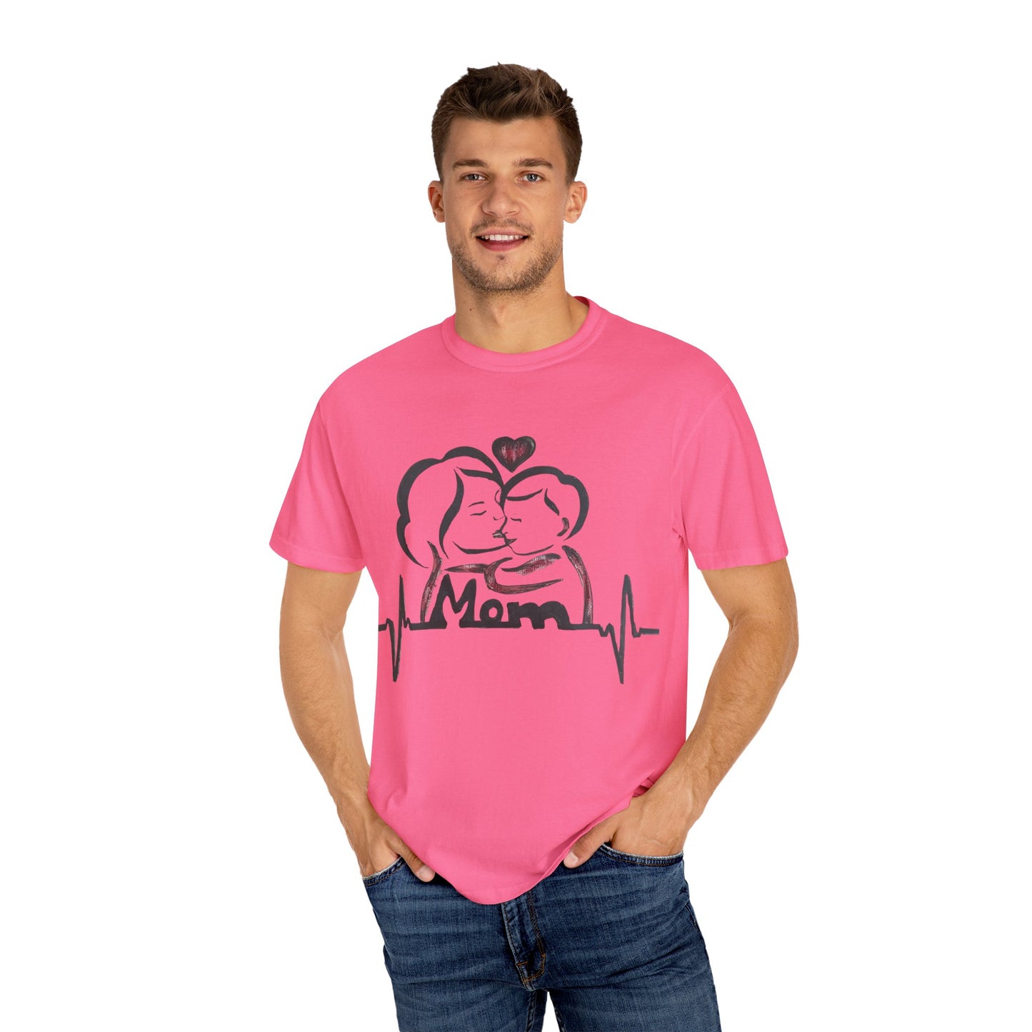 Heartfelt Mom T-Shirt | Cozy Unisex Garment-Dyed Tee, Perfect for Mother's Day, Family Gatherings, Gift for Moms, Love and Connection