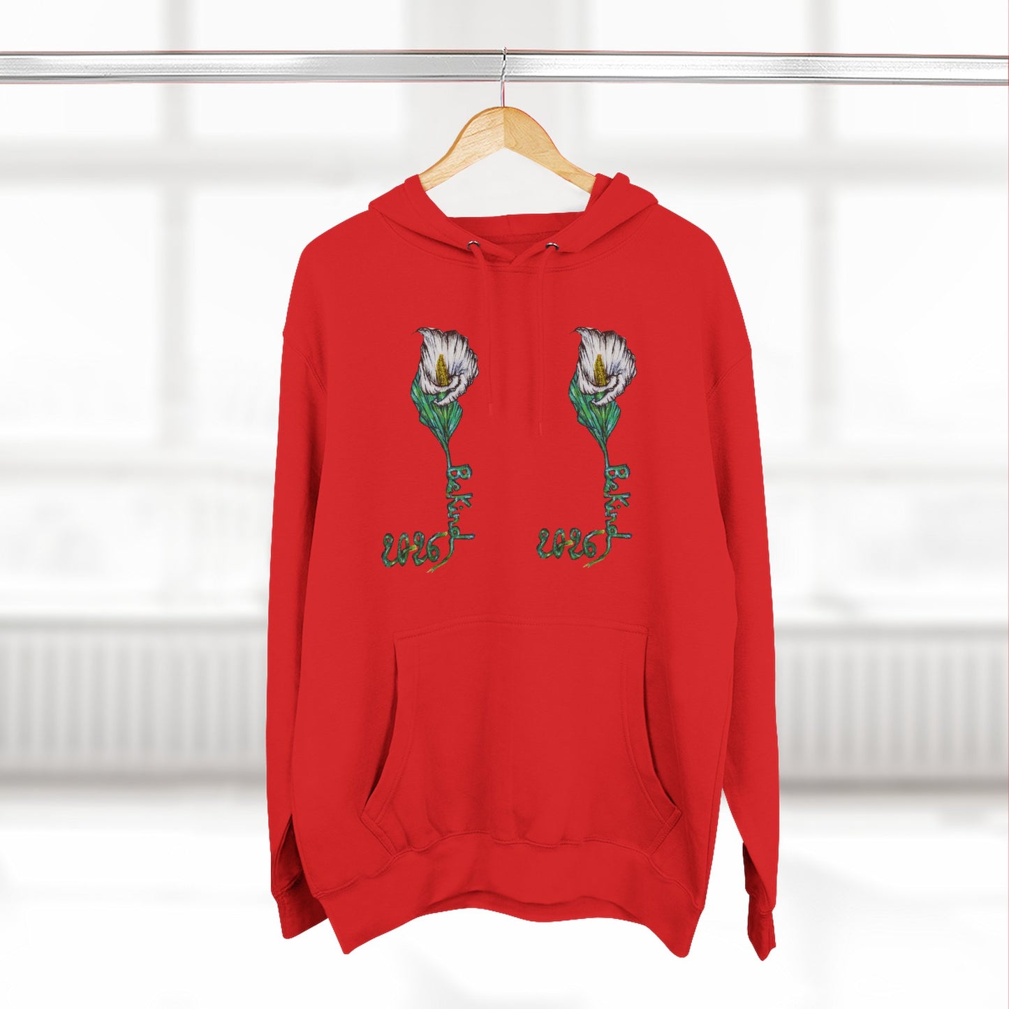 Floral Fleece Hoodie with Inspirational Quote