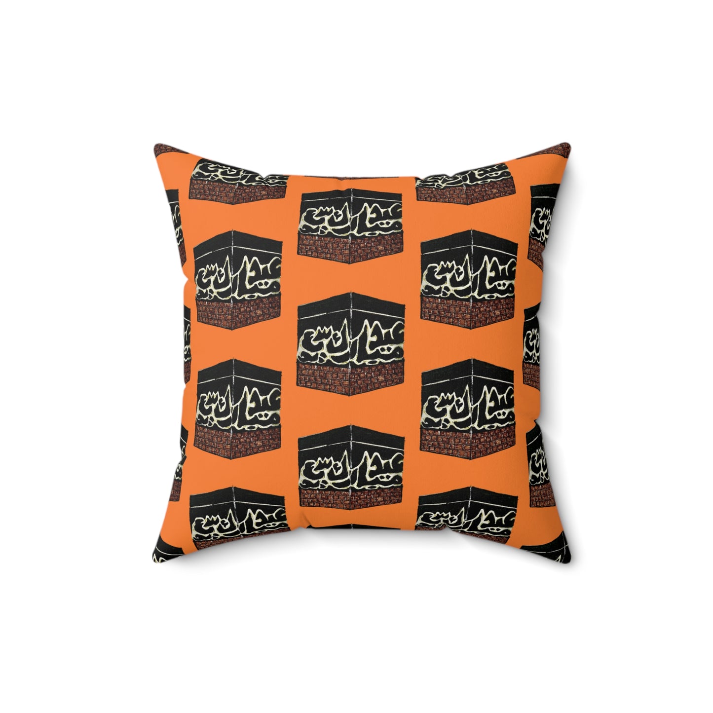 Artistic Square Pillow - Unique Black & Orange Design for Home Decor