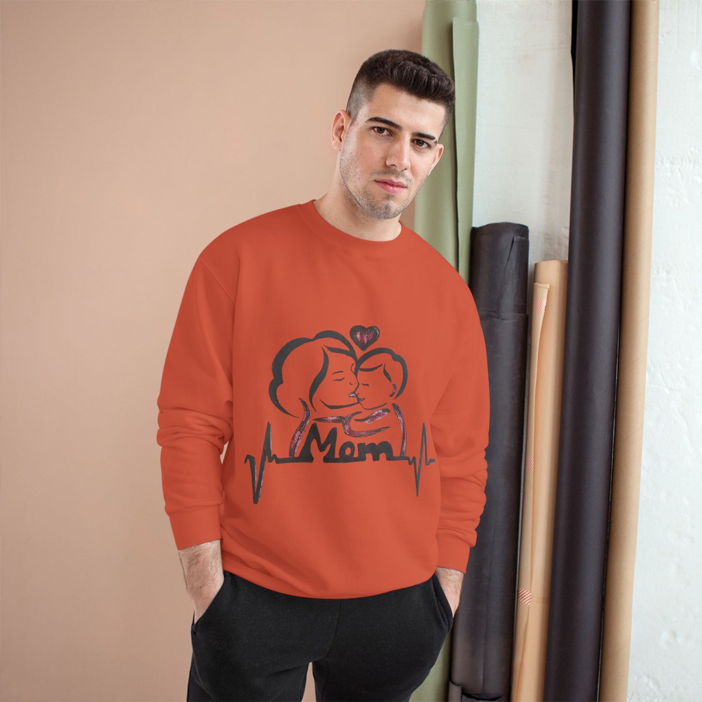 Mom Love Sweatshirt - Perfect Gift for Moms, Cozy Crewneck, Valentines, Mother's Day, Heartbeat Design