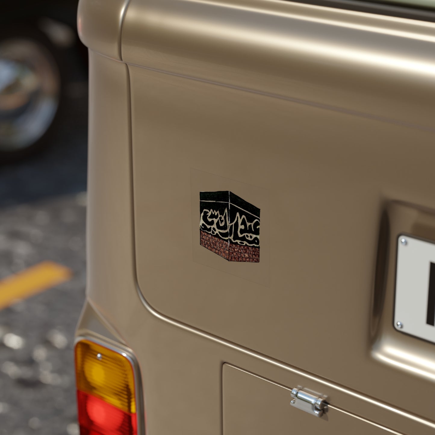 Transparent Outdoor Sticker - Kaaba Design for Car, Laptop, and Décor