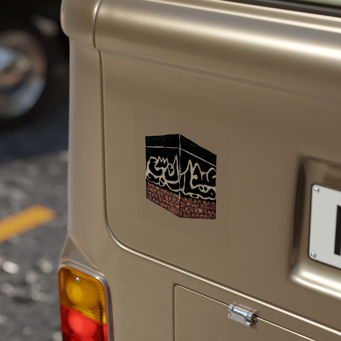 Transparent Outdoor Sticker - Kaaba Design for Car, Laptop, and Décor