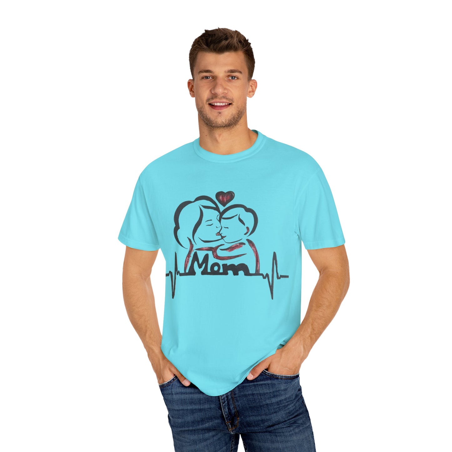 Heartfelt Mom T-Shirt | Cozy Unisex Garment-Dyed Tee, Perfect for Mother's Day, Family Gatherings, Gift for Moms, Love and Connection