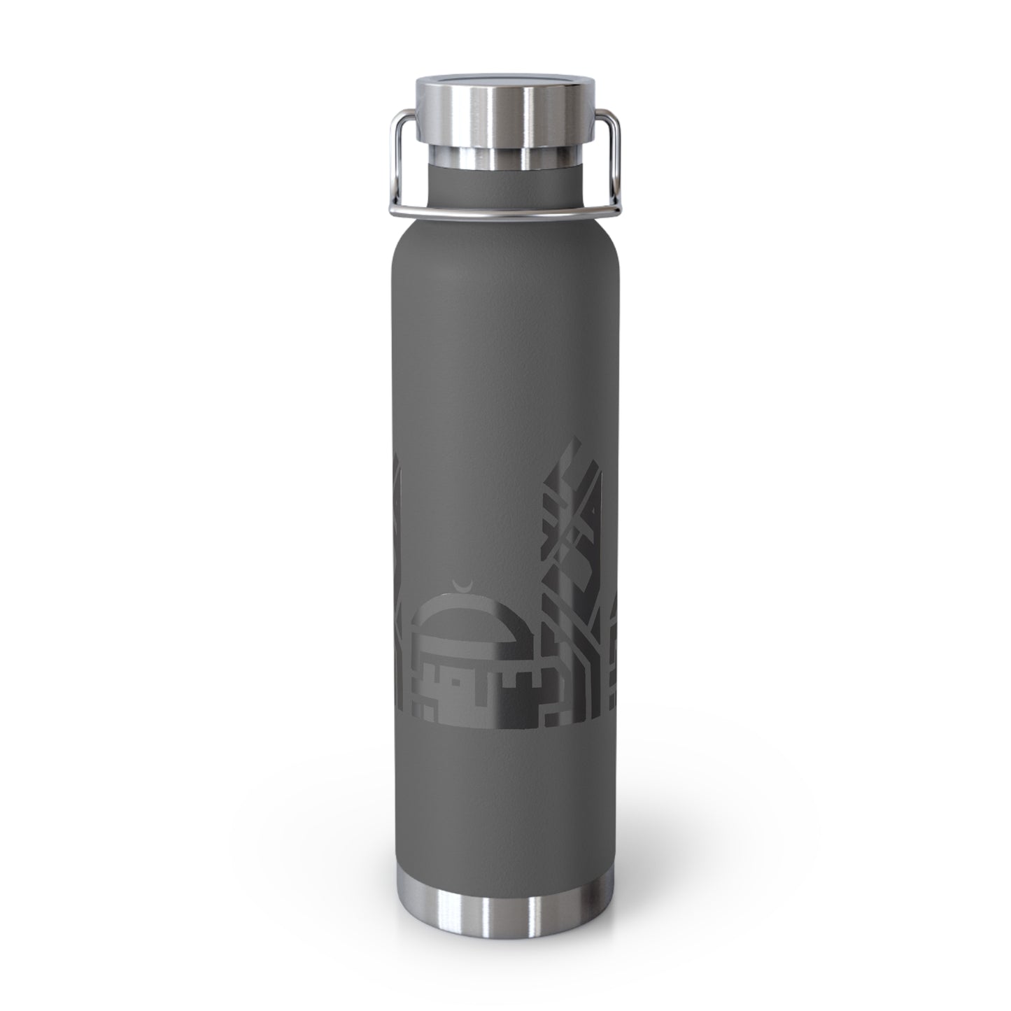 Artistic Copper Vacuum Insulated Bottle - 22oz Travel Flask with Mosque Design