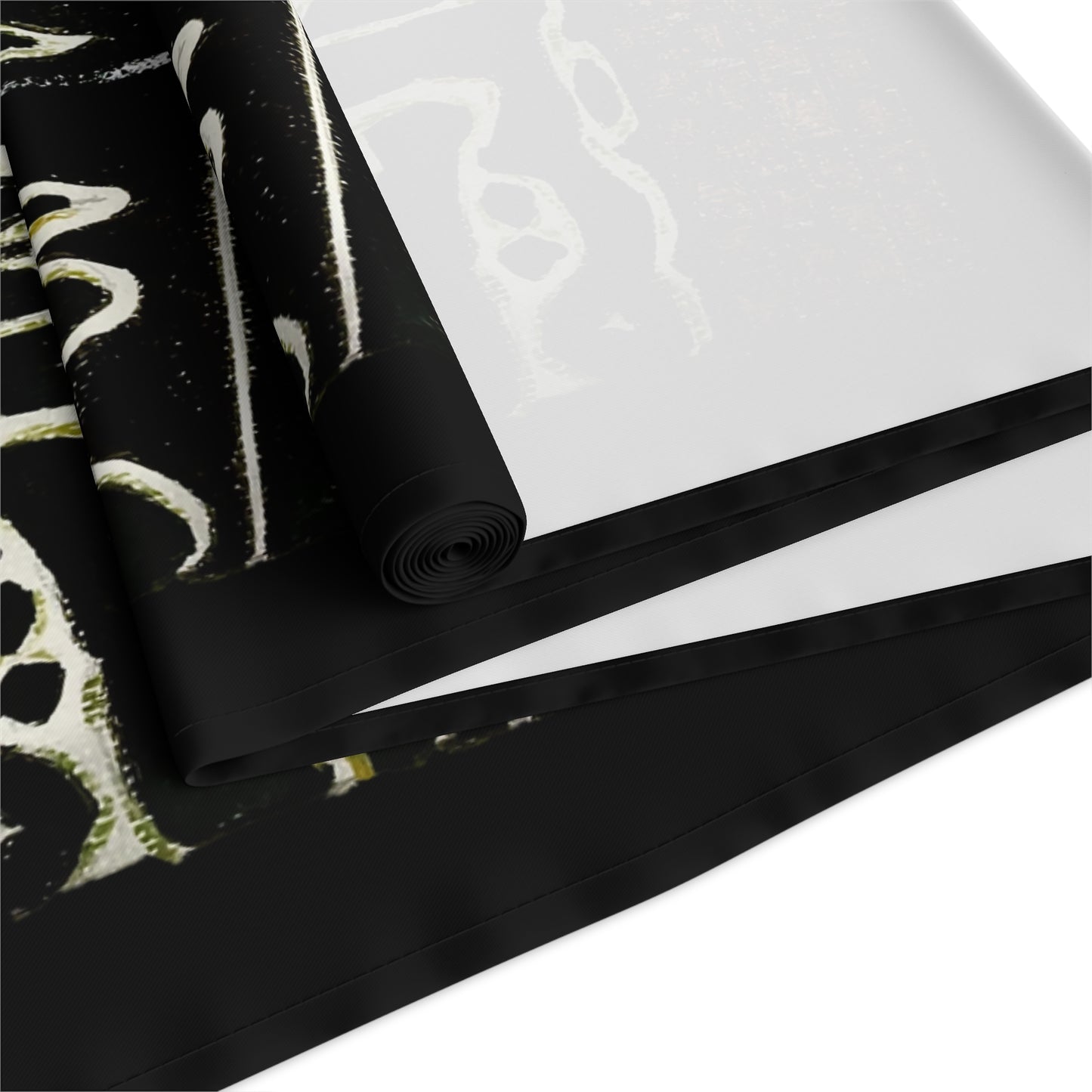 Elegant Islamic Table Runner for Home Decor - Black with Kaaba Design