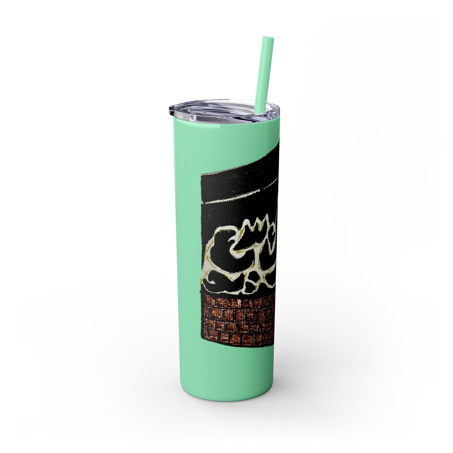 Islamic Skinny Tumbler with Straw - 20oz, Elegant Calligraphy Design