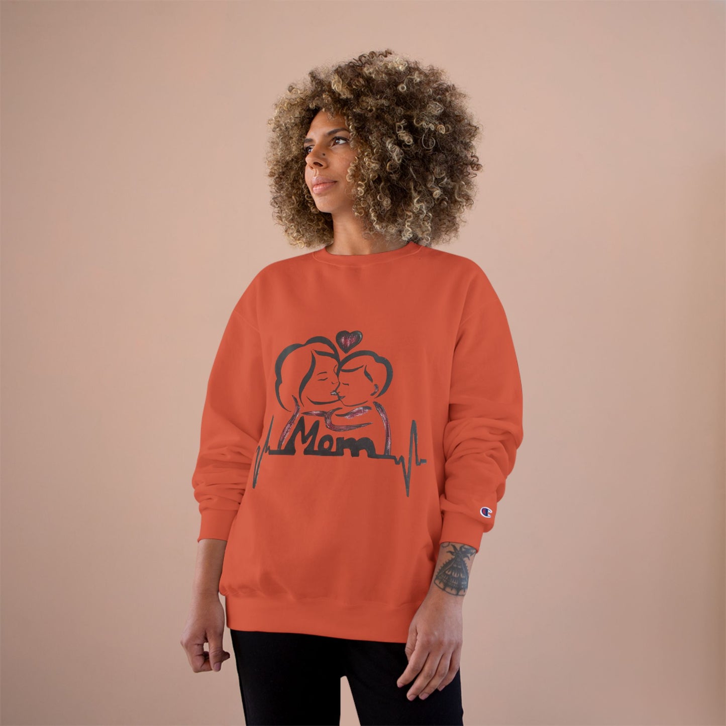 Mom Love Sweatshirt - Perfect Gift for Moms, Cozy Crewneck, Valentines, Mother's Day, Heartbeat Design