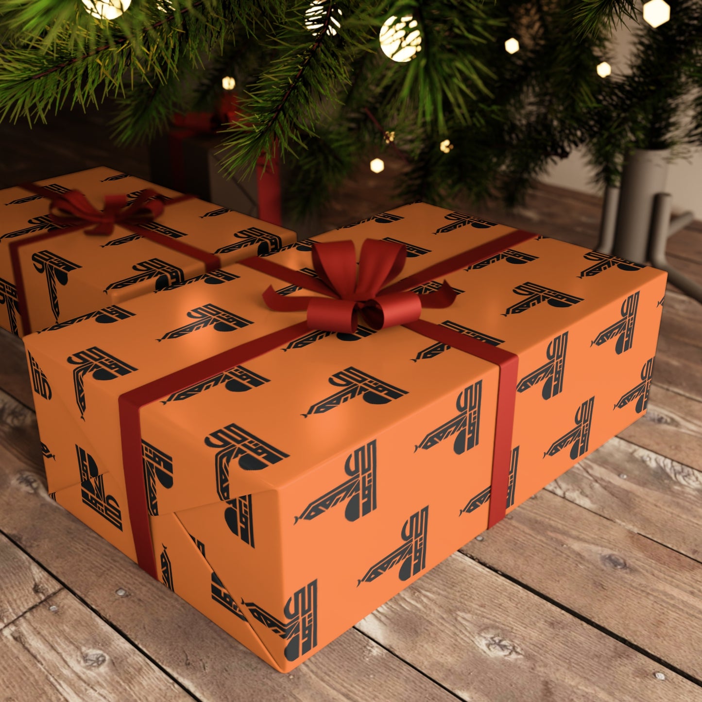Chic Halloween Gift Wrapping Paper Sheets - Festive Orange Design