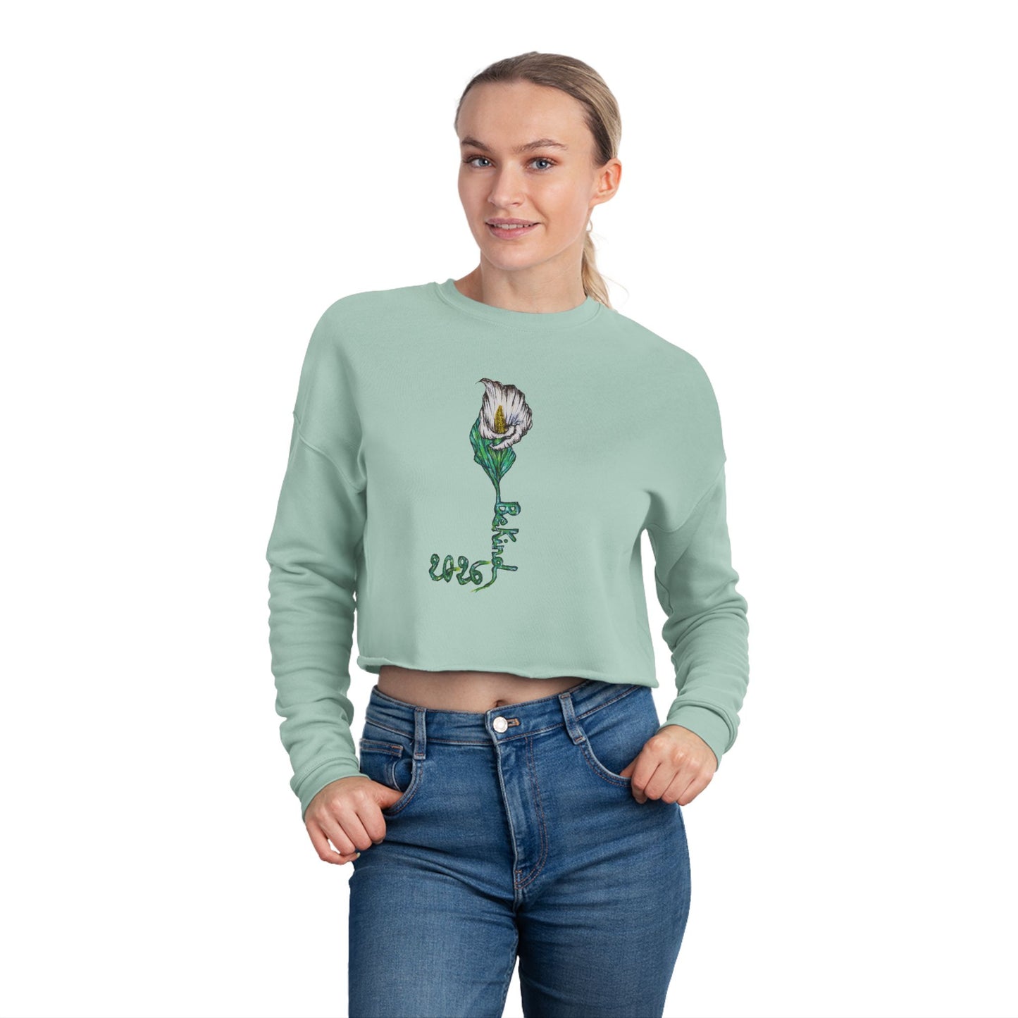 Floral Women's Cropped Sweatshirt - Stylish and Comfortable