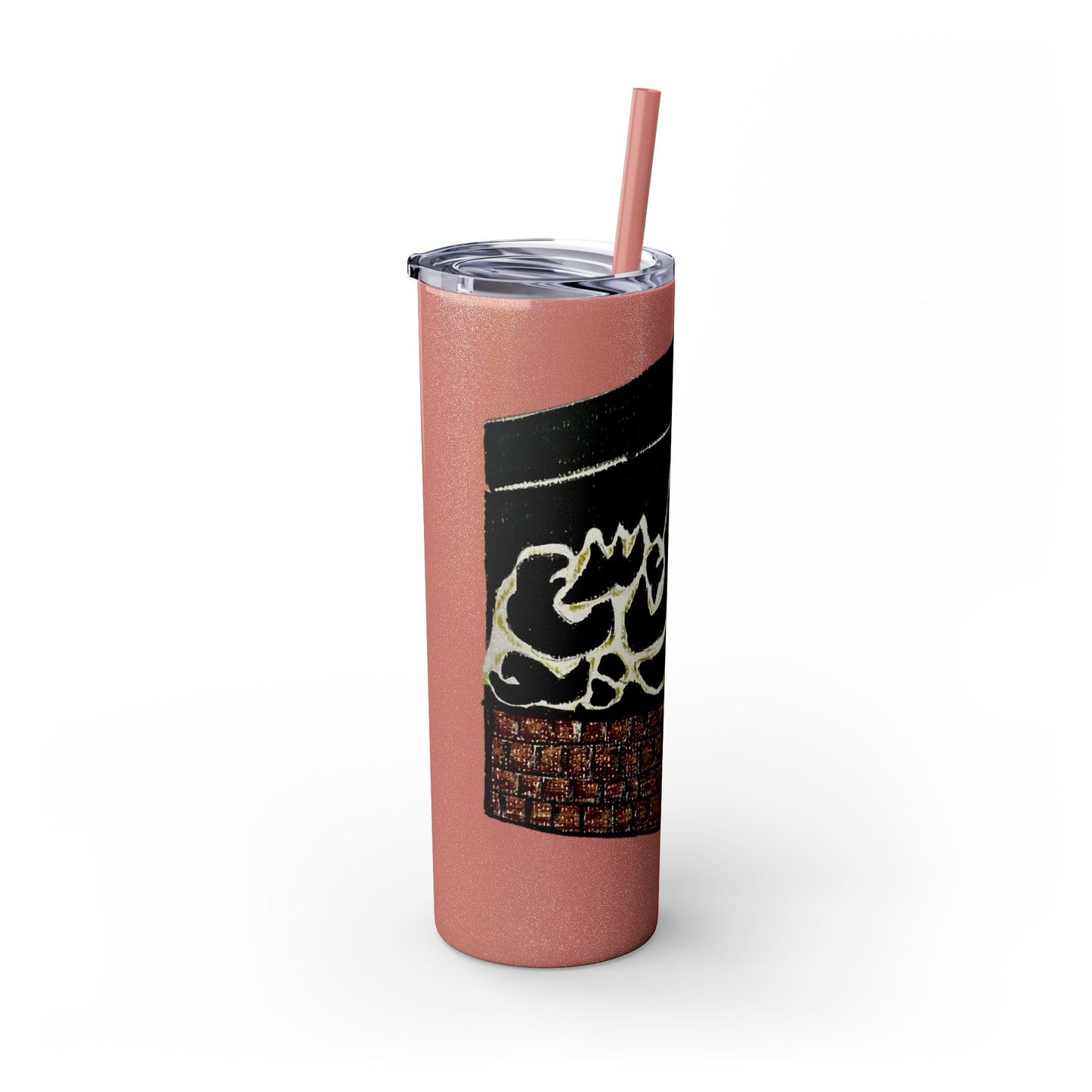 Islamic Skinny Tumbler with Straw - 20oz, Elegant Calligraphy Design