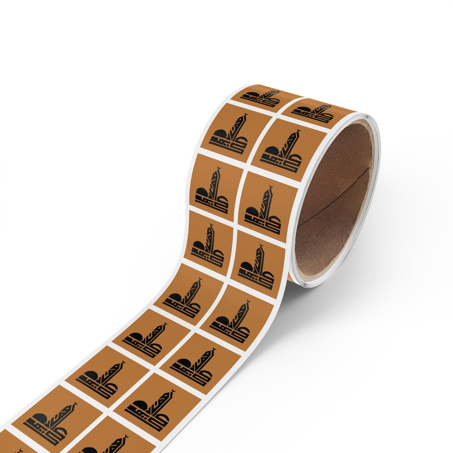 Unique Mosque Design Square Sticker Label Rolls – Perfect for Events & Spiritual Gatherings