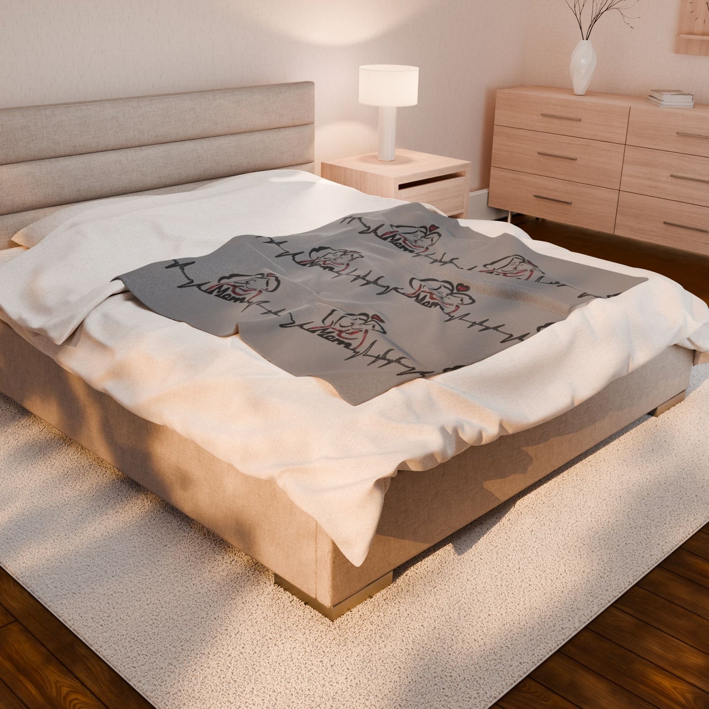 Heartfelt Velveteen Plush Blanket for Moms, Cozy Gift for Mother's Day, Home Decor, New Mom Gift, Personalized Keepsake