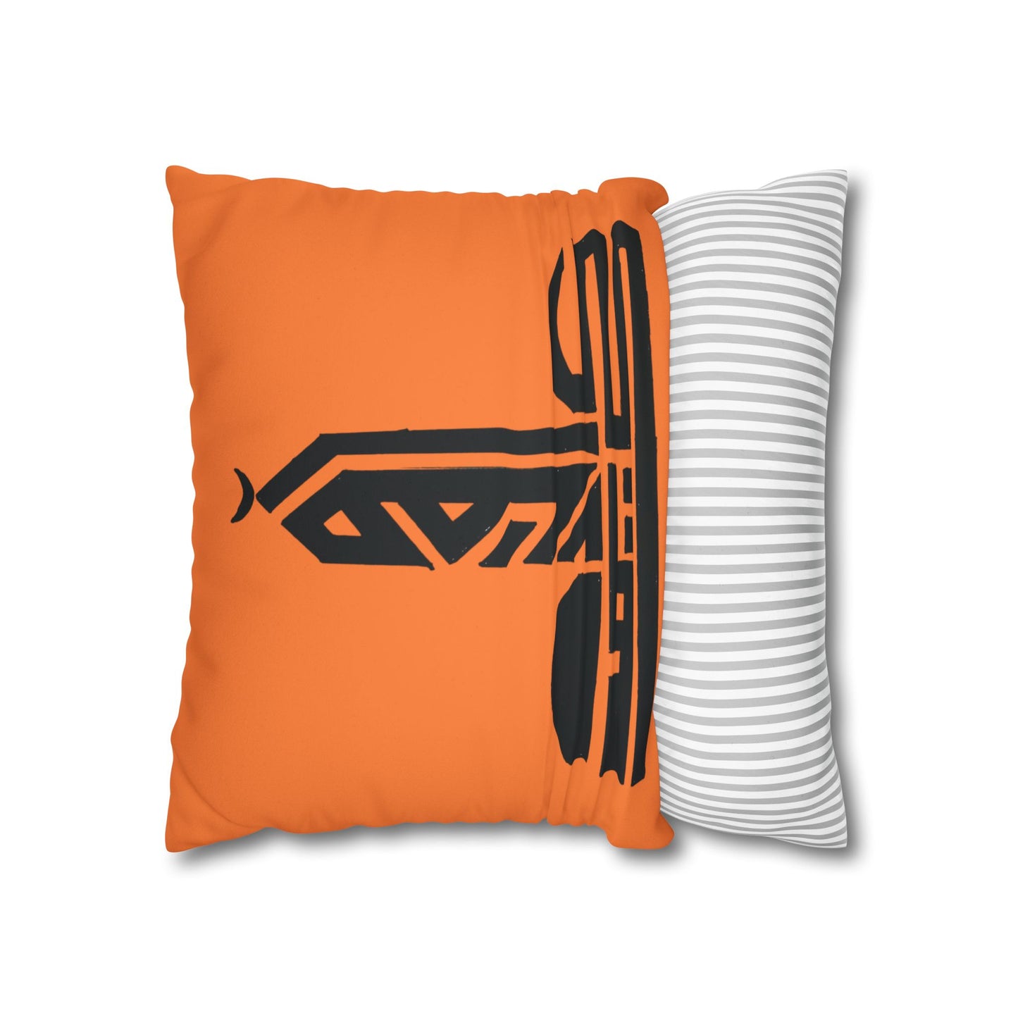 Modern Faux Suede Decorative Pillowcase with Bold Graphic Design