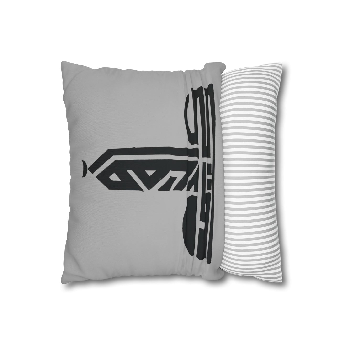 Elegant Square Poly Canvas Pillowcase with Modern Abstract Design