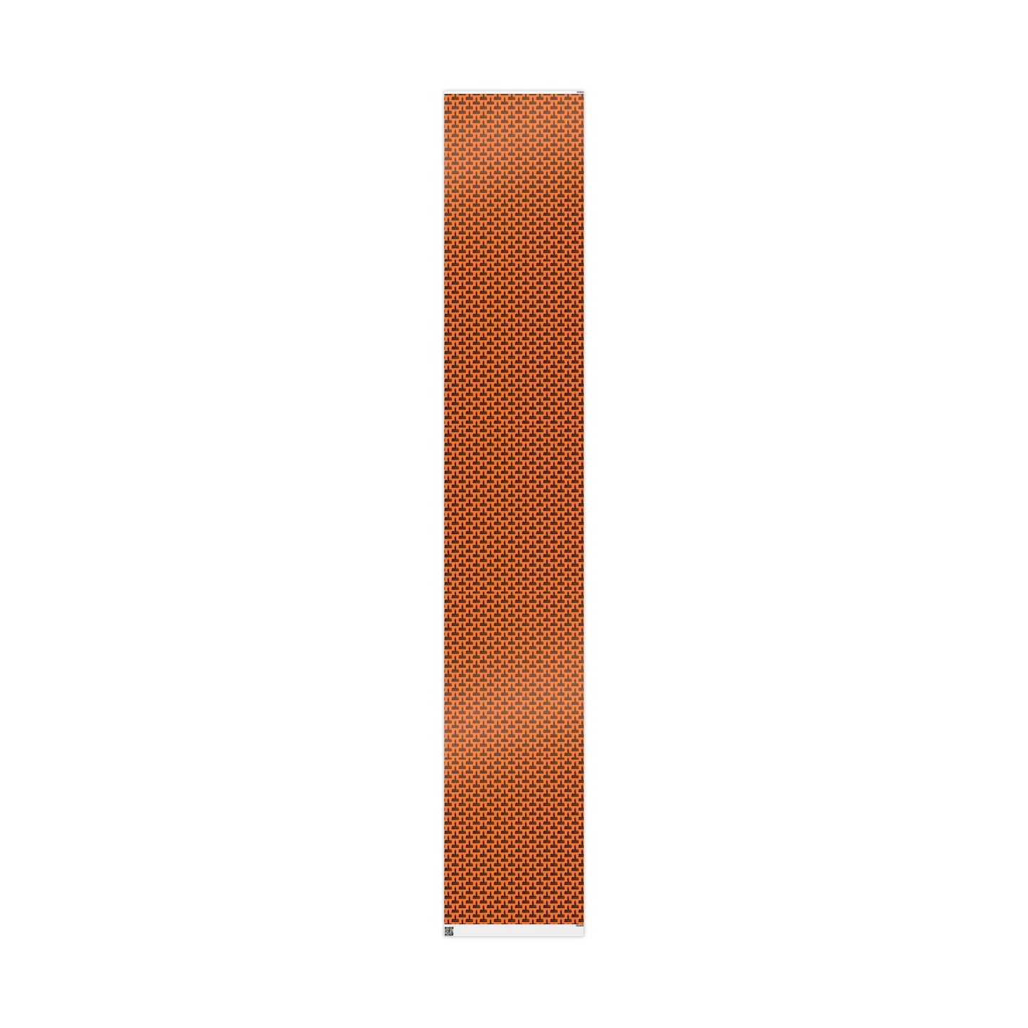 Festive Halloween Wrapping Paper | Orange Design with Black Symbols