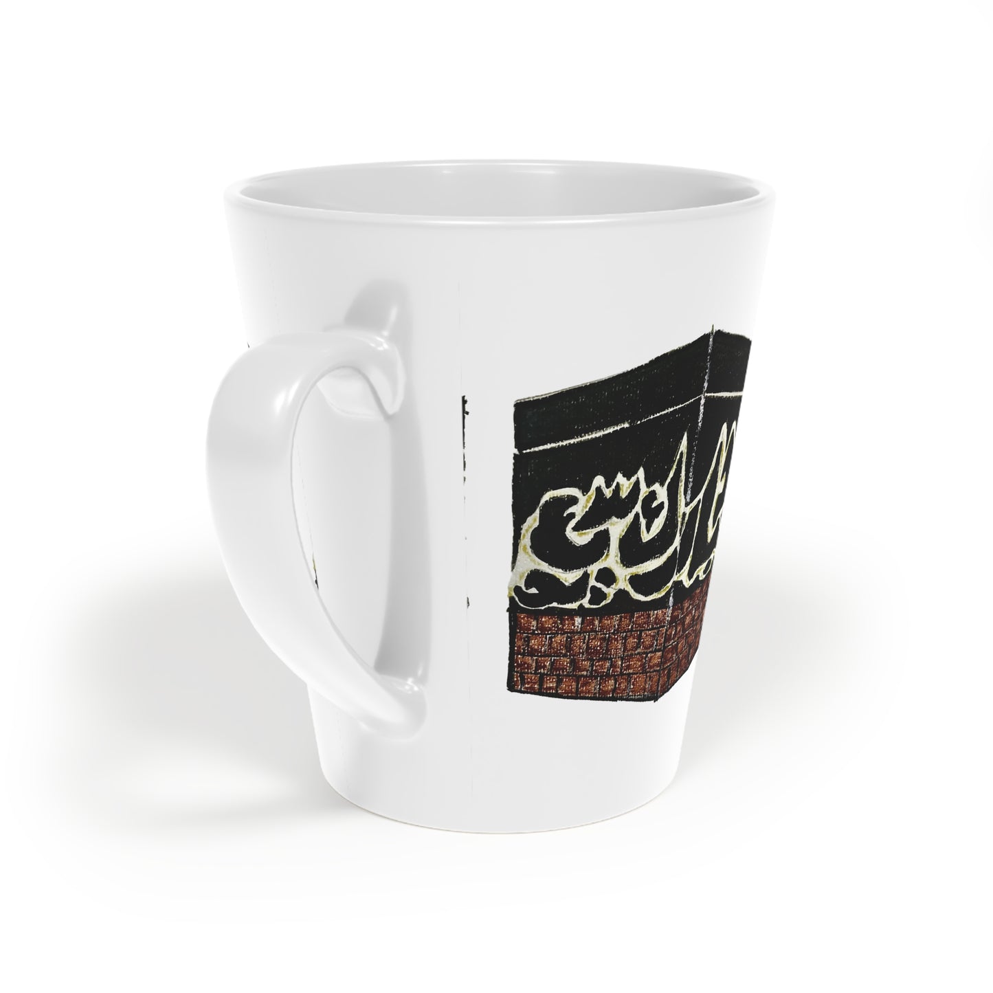 Latte Mug with Elegant Arabic Design - 12oz Cultural Coffee Cup
