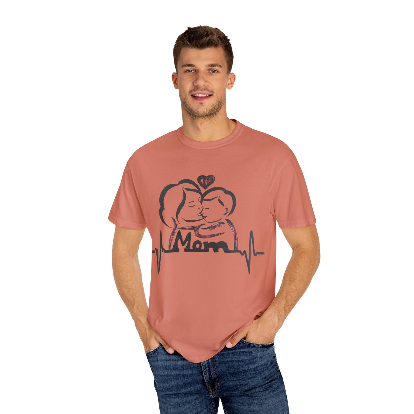 Heartfelt Mom T-Shirt | Cozy Unisex Garment-Dyed Tee, Perfect for Mother's Day, Family Gatherings, Gift for Moms, Love and Connection