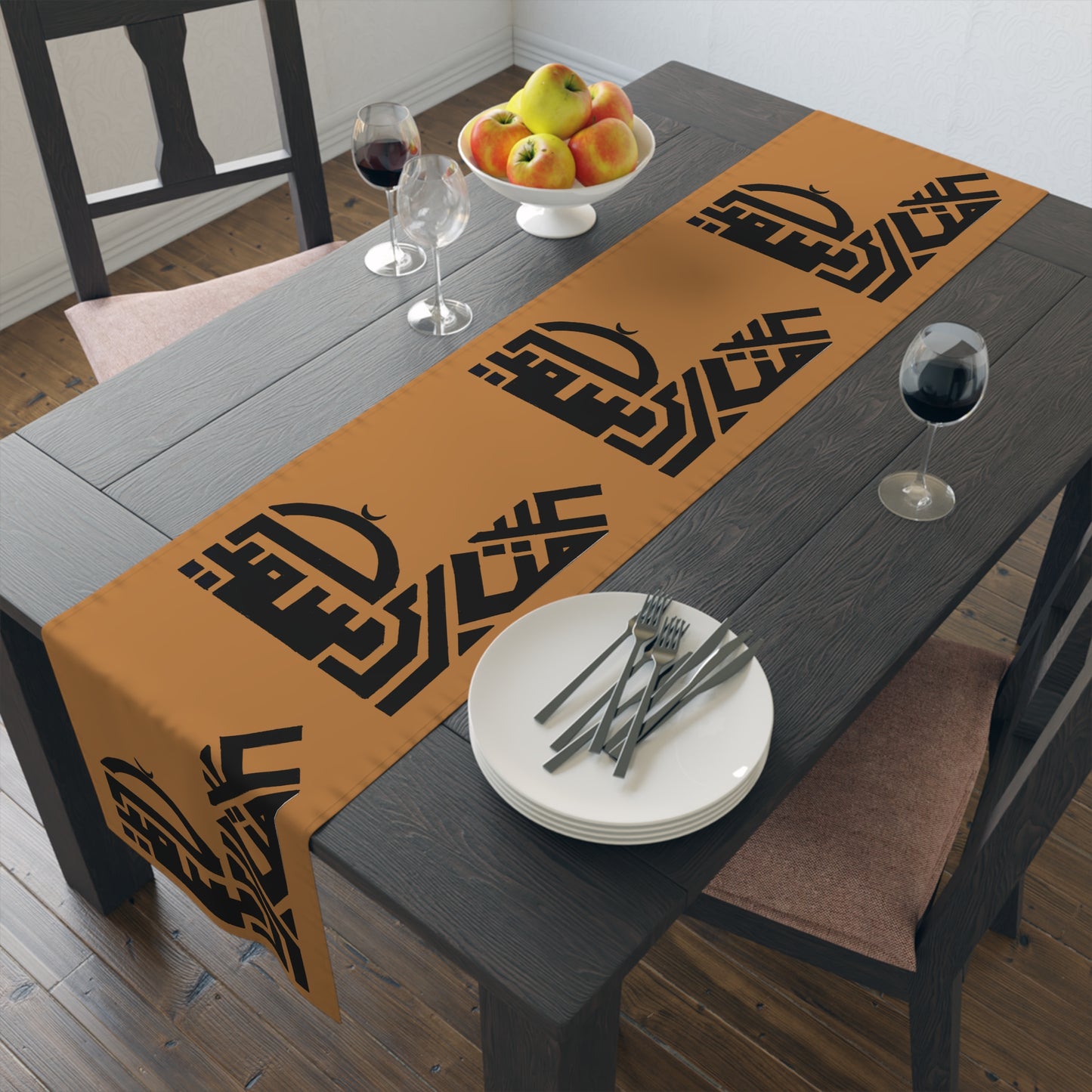 Modern Islamic Design Table Runner - Elegant Cotton & Poly Home Decor
